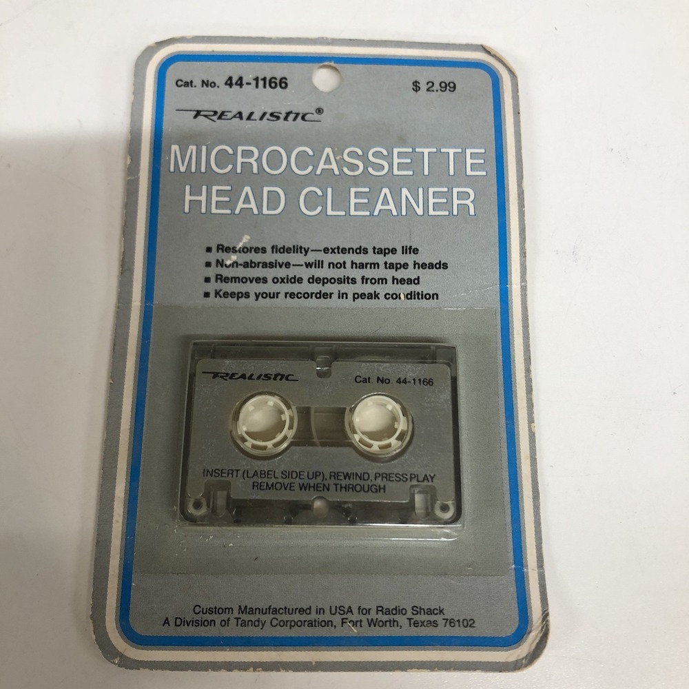 Vintage Realistic MicroCassette Head Cleaner 44-1166 New